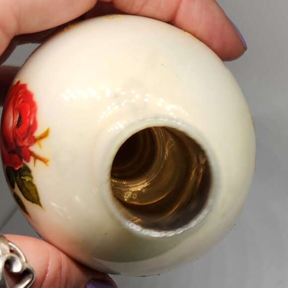 Vintage German Blown Glass Tree Topper Rose Motif - Picture 9 of 10